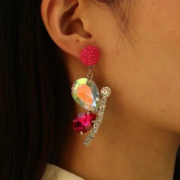 Glamorous Gemstone Drop Earrings - Picture 2 of 6